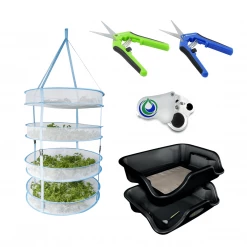 Happy Hydro | 'Trim-Jail' Kit | Harvest More Trim Bin | W/ 4-Tier Drying Rack Harvest & Essentials