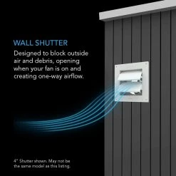 Ventilation & CO2 AC Infinity | Wall Mount Duct Shutter | 6-Inch, White Steel
