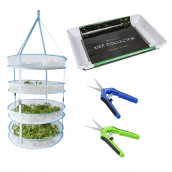 Happy Hydro | Trimming & Drying Kit | 4-Tier Drying Rack Bundle | Trimming Scissors