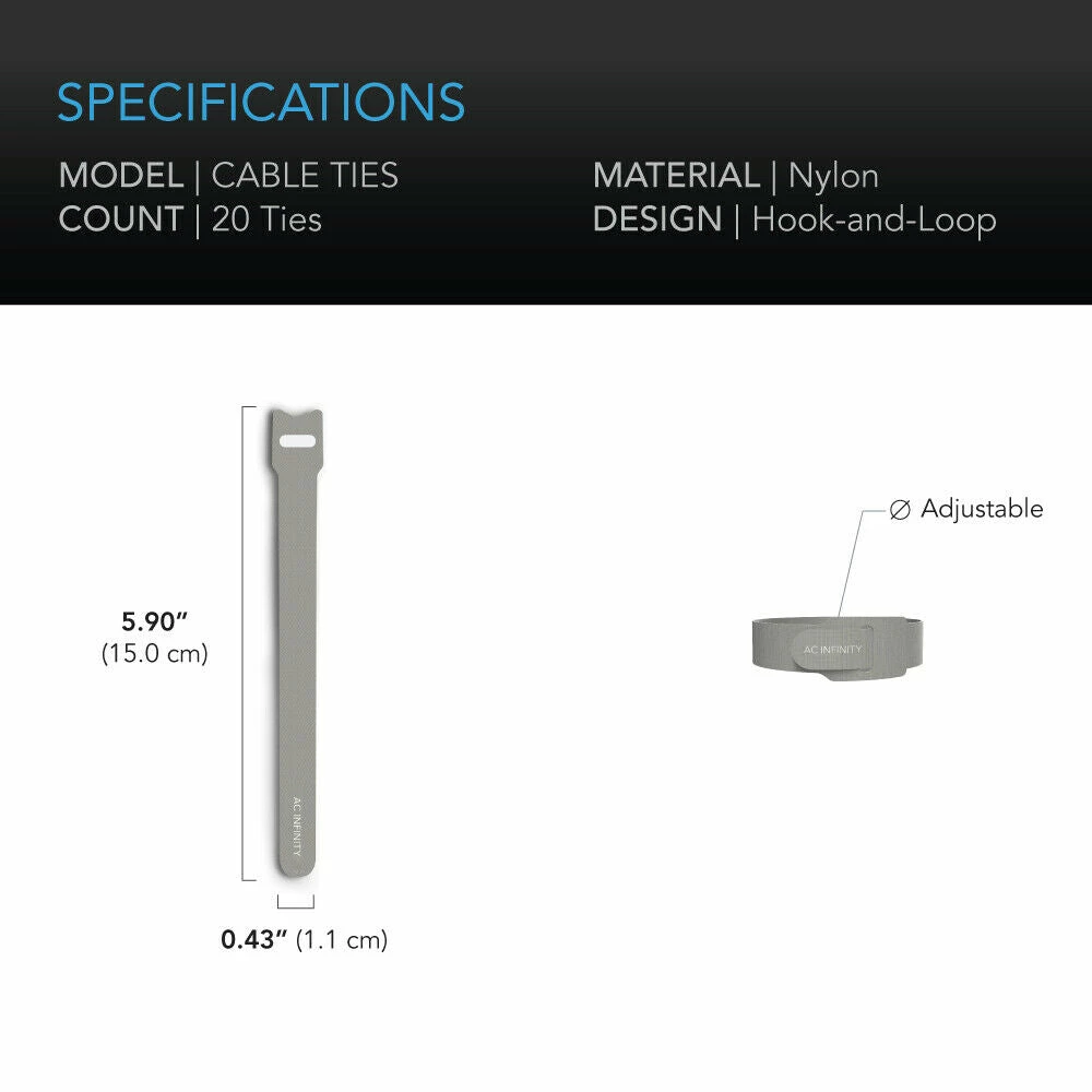 Deals 🥰 AC Infinity | Hook And Loop Cable Ties | 6", 20 Pcs Planting & Watering 🌟 4 AC Infinity | Hook And Loop Cable Ties | 6", 20 Pcs Planting & Watering