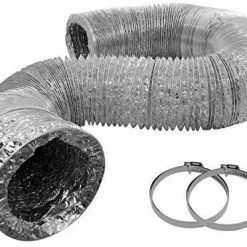Happy Hydro 4 Inch Flex Duct 25ft Long Includes 2 Worm Gear Clamps For HVAC, Grow Room, And Greenhouse Ventilation