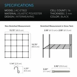 AC Infinity | Grow Tent Trellis Flex Netting | 2’ X 2'