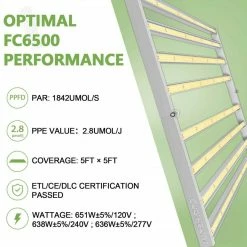 Mars Hydro | FC 6500 LED GROW LIGHT | 730W | 5’ X 5’