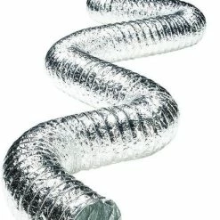 Happy Hydro 4 Inch Flex Duct 25ft Long Includes 2 Worm Gear Clamps For HVAC, Grow Room, And Greenhouse Ventilation