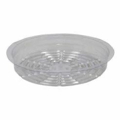 Happy Hydro Planting & Watering 8 Inch Clear Plastic Saucers - 25 Pack