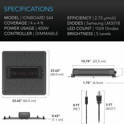 AC Infinity | Ionboard S44 Full Spectrum Grow Light | 400W | 4’ X 4’ Grow Lights