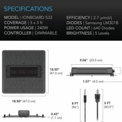 AC Infinity | Ionboard S33 Full Spectrum Grow Light | 240W | 3’ X 3’