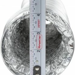 Happy Hydro 4 Inch Flex Duct 25ft Long Includes 2 Worm Gear Clamps For HVAC, Grow Room, And Greenhouse Ventilation