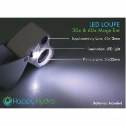 Happy Hydro Harvest & Essentials LED Magnifying Loupe With Light (30x & 60x Zoom)