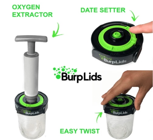 Outlet โ๏ธ BurpLids Harvest & Essentials Burp Lids 4-Pack | Easy Curing | Fits Wide Mouth Mason Jars ๐ 3 BurpLids Harvest & Essentials Burp Lids 4-Pack | Easy Curing | Fits Wide Mouth Mason Jars