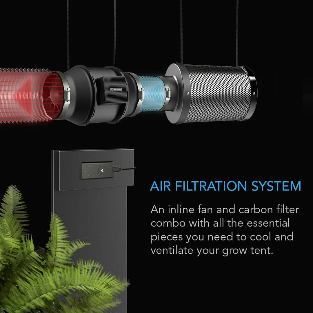 Buy ❤️ Your Grow Room AC Infinity | Air Filtration Kit | Cloudline Lite Inline Fan, Carbon Filter, Ducting | 4-Inch ⌛ 2 Your Grow Room AC Infinity | Air Filtration Kit | Cloudline Lite Inline Fan, Carbon Filter, Ducting | 4-Inch