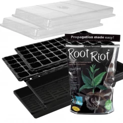 Happy Hydro | Seed Starter Kit W/ Root Riot Starter Cubes Planting & Watering
