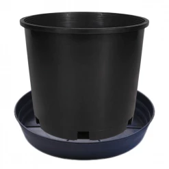 Happy Hydro 5-Gallon Pots & Saucers | Premium Black Squat Injection Nursery Pots | 5-Pack Planting & Watering