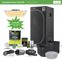 Happy Hydro Beginner Complete Grow Tent Kit | Spider Farmer LED | 2’ X 2’ Grow Tent Kits