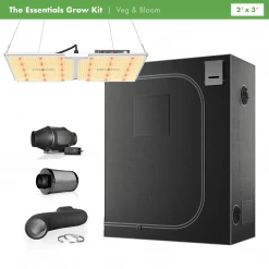 Happy Hydro Grow Tent Kits 'The Essentials' Grow Kit | Spider Farmer LED | AC Infinity Tent & Ventilation | 2’ X 3’