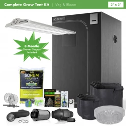 Happy Hydro Beginner Complete Grow Tent Kit | Electric Sky ES-300 V3 LED | 3’ X 3’