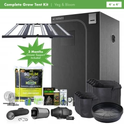 Happy Hydro Beginner Complete Grow Tent Kit | Grower's Choice ROI-E680S | 4’ X 4’ Grow Tent Kits