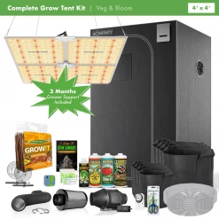 Happy Hydro Beginner Complete Coco Grow Tent Kit | Spider Farmer LED | 4’ X 4’