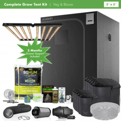Happy Hydro Beginner Complete Grow Tent Kit | Grower's Choice ROI-E720 LED | 5’ X 5’